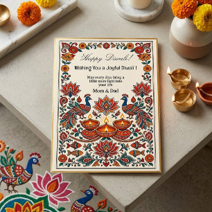 Diwali Deepak Pfau Floralmotive Lichtfestival