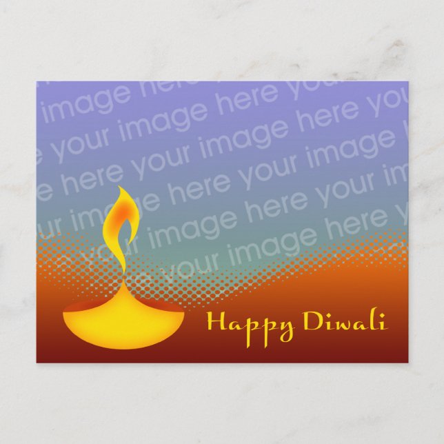 Diwali-Diya-Fotokarte Postkarte (Vorderseite)