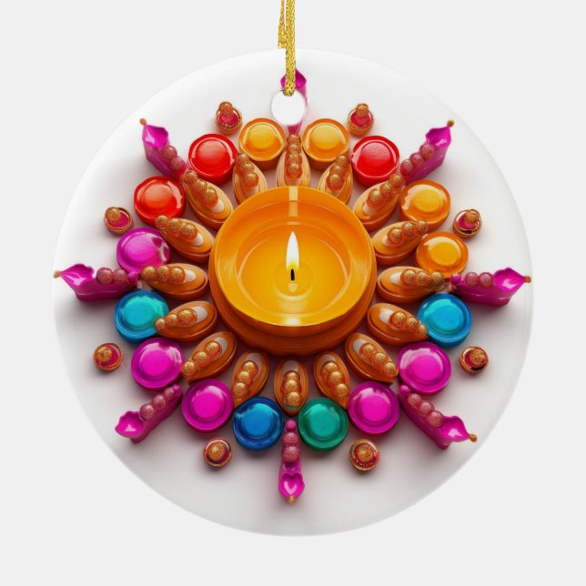 Diwali Diya Keramik Ornament (Hinten)