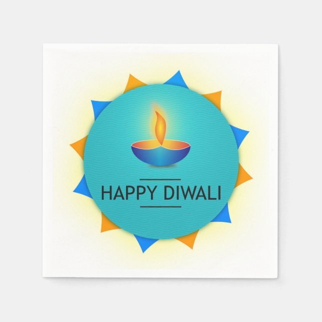 Diwali Diya Napkins Serviette (Vorderseite)
