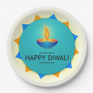 Diwali-Diya-Papierteller Pappteller