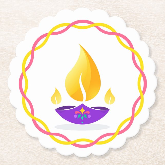 Diwali Diya Untersetzer (Vorderseite)