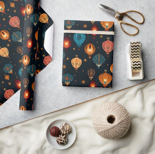 Diwali-Feier-Laternen Geschenkpapier (Kunsthandwerk)