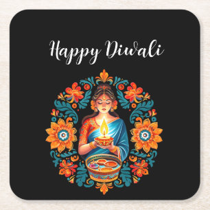 Diwali-Feier Rechteckiger Pappuntersetzer