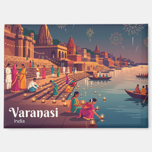 Diwali-Fest, Varanasi Indien Magnet