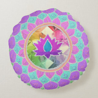 Diwali Glitzer lotus rangoli Rundes Kissen