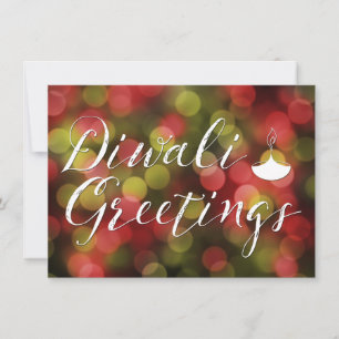 Diwali Grüße Bokeh Lichter Karte