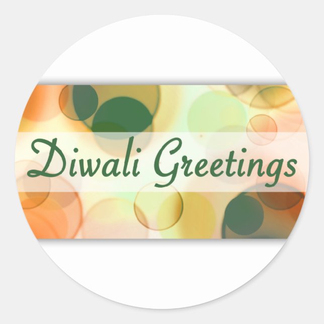 Diwali-Grüße (bokeh) Runder Aufkleber (Vorderseite)
