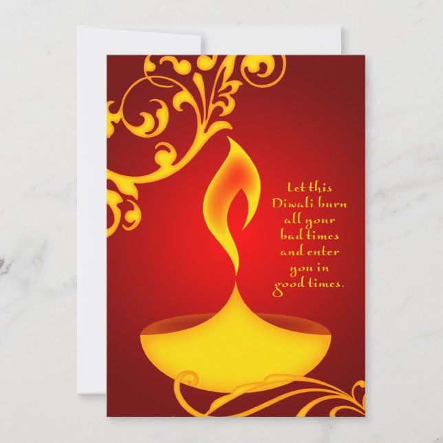 Diwali-Grüße: elegantes Licht Karte (Vorderseite)