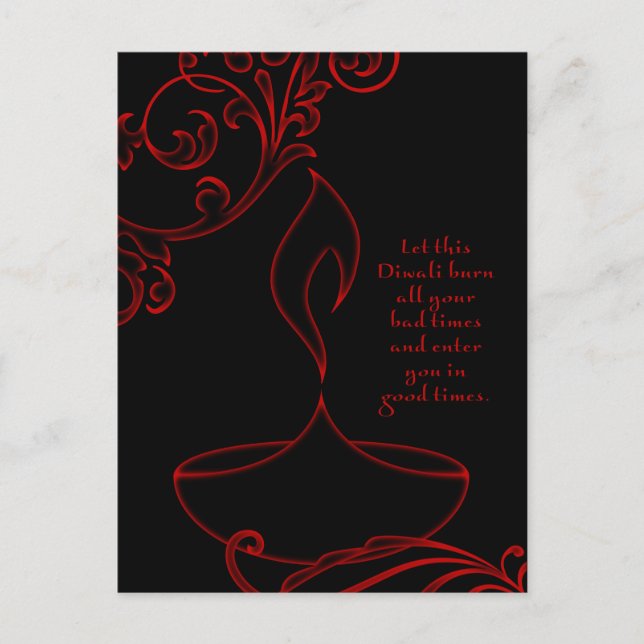 Diwali-Grüße (elegantes Licht) Postkarte (Vorderseite)