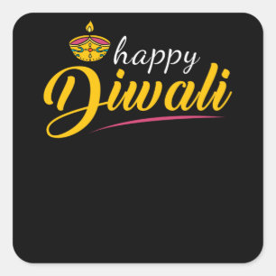 Diwali Happy Diwali Quadratischer Aufkleber