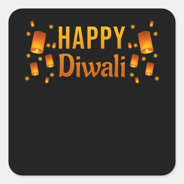 Diwali Happy Diwali Quadratischer Aufkleber (Vorderseite)