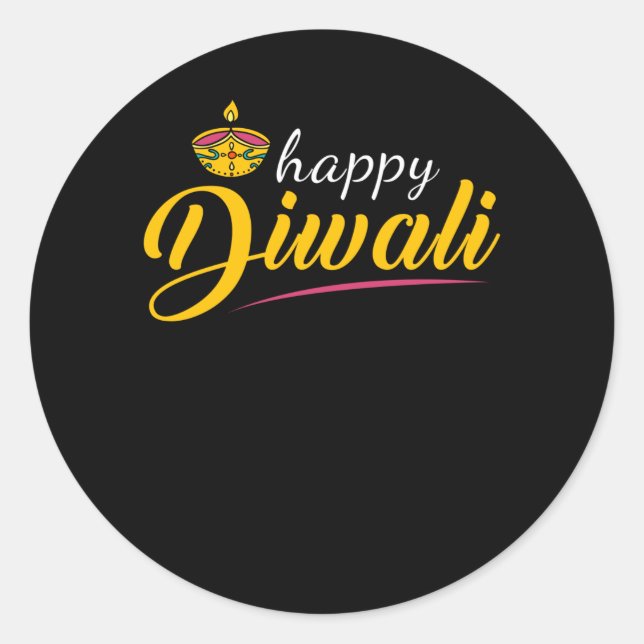 Diwali Happy Diwali Runder Aufkleber (Vorderseite)