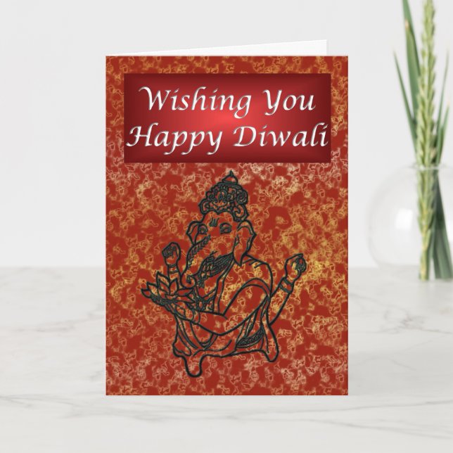Diwali Indian Festival of Light mit Ganesha Karte (Vorderseite)