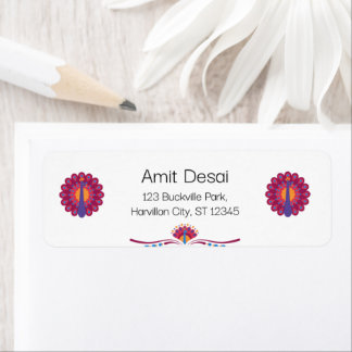 Diwali Indian Theme Rücksendeadressen-Aufkleber