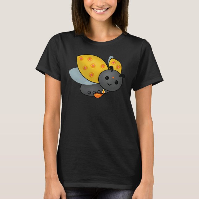 Diwali Ladybug mit Deepa T-Shirt (Vorderseite)