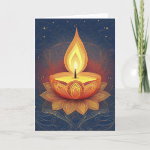 Diwali Light Lamp Dark Blue Feiertagskarte