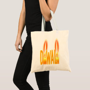 Diwali Lights Funny Candlelight Typografie Tragetasche