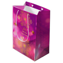 Diwali Lila Gold Mandala Lamps Mittlere Geschenktüte