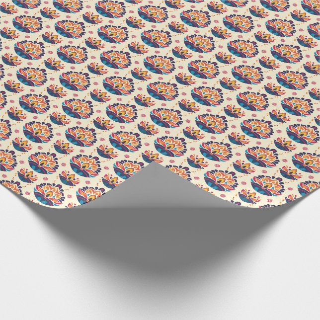 Diwali Lotus Flutter Geschenkpapier (Ecke)