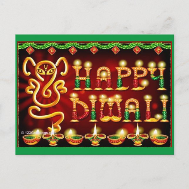 Diwali Postkarte (Vorderseite)