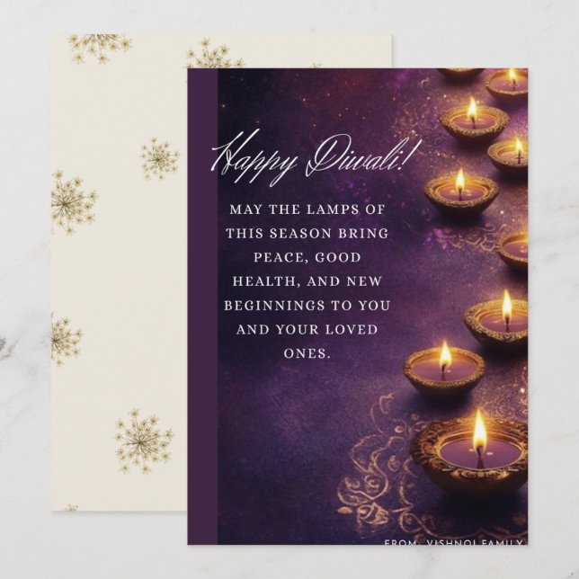 Diwali-Saison Feiertagskarte (Vorne/Hinten)