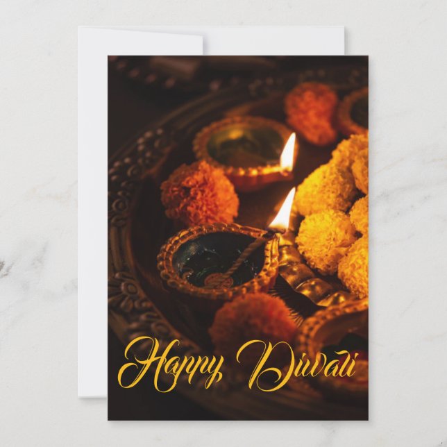 Diwali saluant carte de vacances traditionnelle (Devant)
