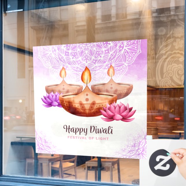 Diwali Window Clying Fensteraufkleber (Café-Fenster)