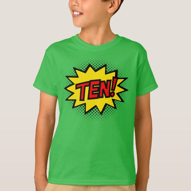 DIX ! 10ème T-shirt de logo de super héros de (Devant)
