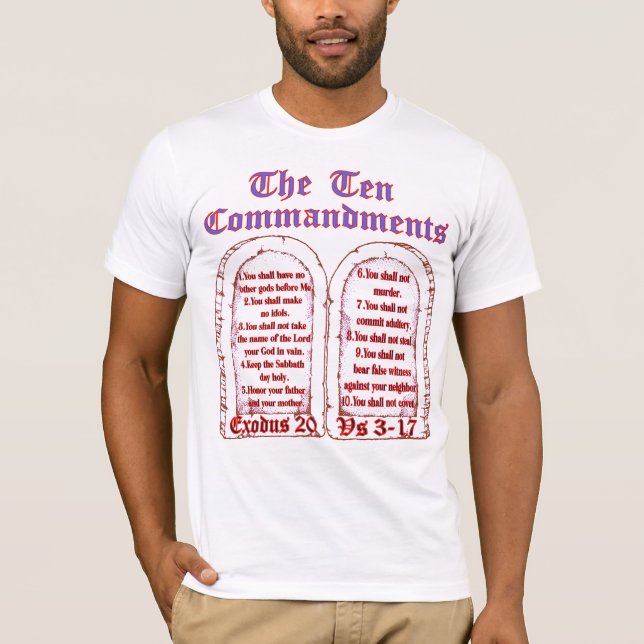 Dix Commandements Unisex Custom Graphics T-shirt (Devant)