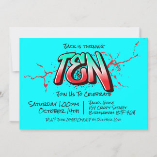 Dix Invitation Graffiti Lumineux
