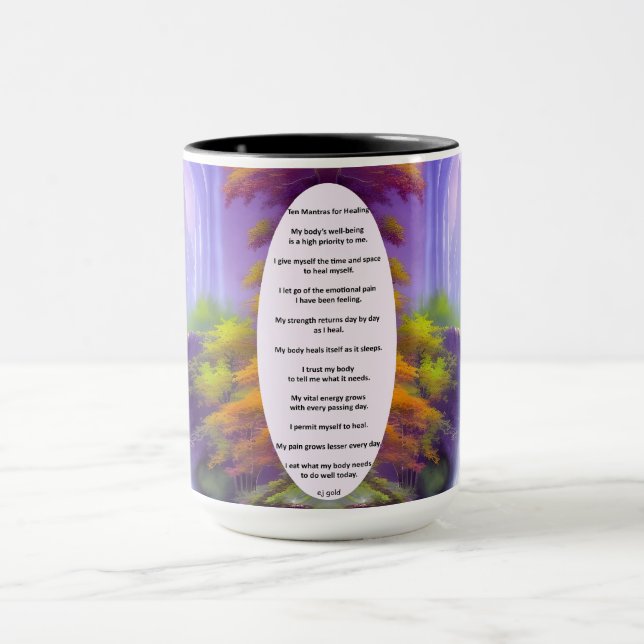 Dix mantras pour cicatriser la cascade tasse de ca (Centre)