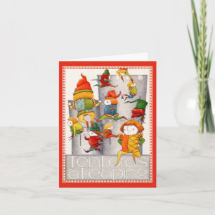 DIX SEIGNEURS QUI SAUTENT Carte de Noël / Rouge