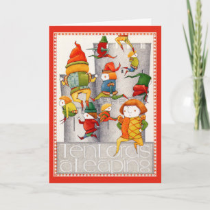 DIX SEIGNEURS SAUTILLANTS Carte de Noël 5x7 / Roug