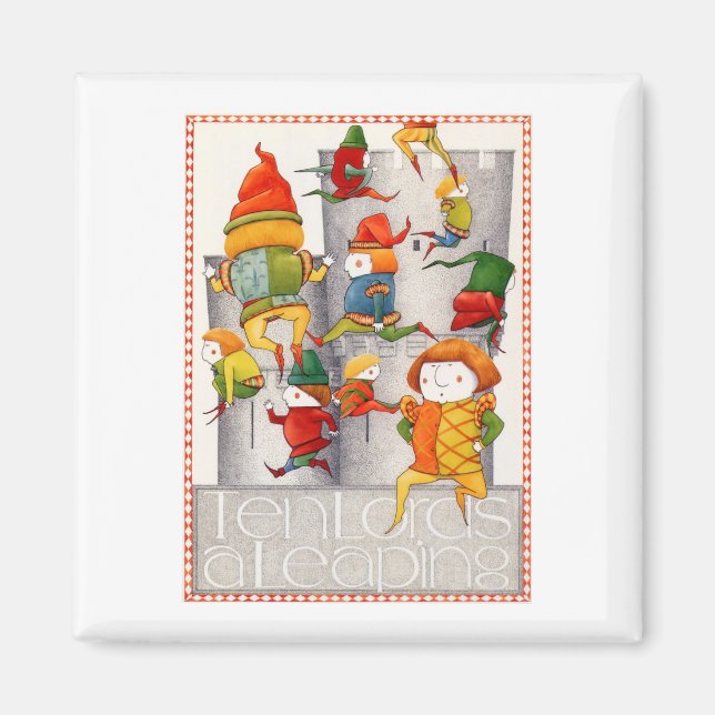 DIX SELLES UN Aimant Carré DE PREMIER PLAN (Devant)