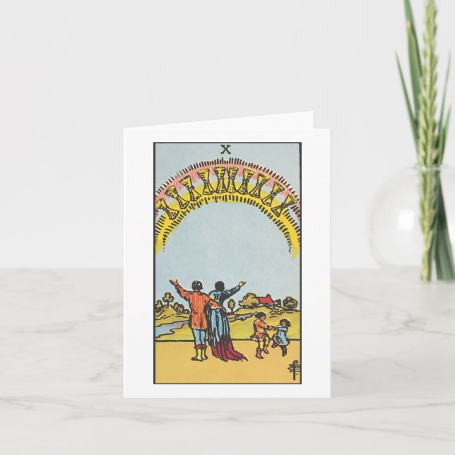 Dix tasses carte blanche Rider Waite Smith tarot (Devant)