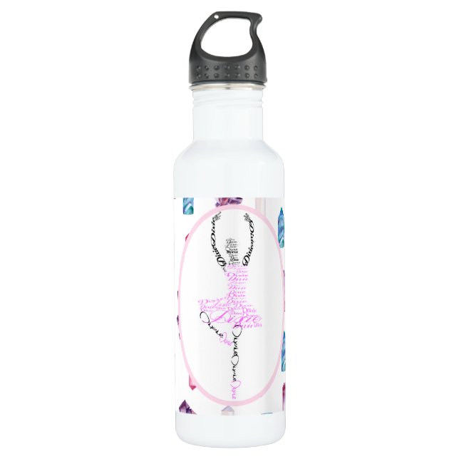Dixie Ballerina-personalisiertes Tänzer-Geschenk Edelstahlflasche (Vorderseite)
