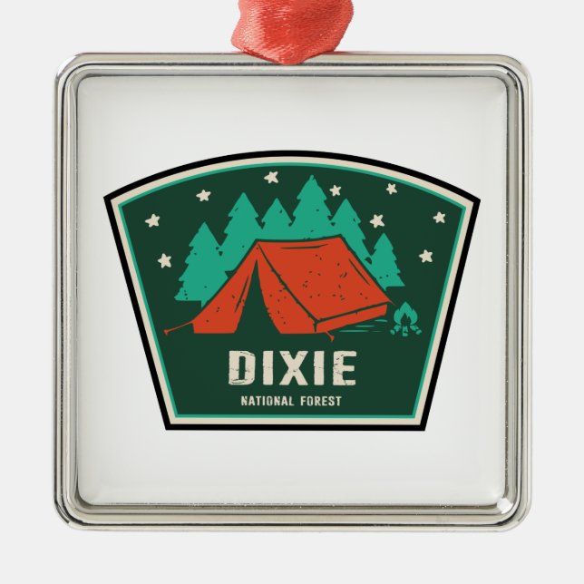 Dixie National Forest Camping Ornament Aus Metall (Vorne)