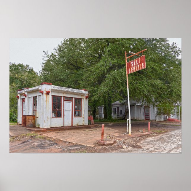 Dixie-Tankstelle im Texas-Museum Poster (Vorne)