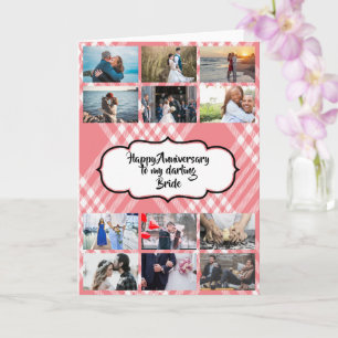 DIY 12 Foto   kariertes Tartan-Ehepaar Karte