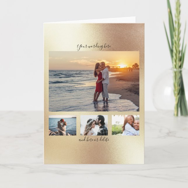 DIY 4 FOTO | Jubiläum Verlobung Gold Karte (Vorderseite)