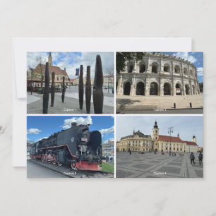 DIY 4 Fotografien mit Captions Editable Postcard Feiertagskarte