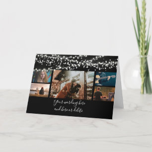 DIY 5 Foto Jubiläum Hochzeitscollage Lichter Karte