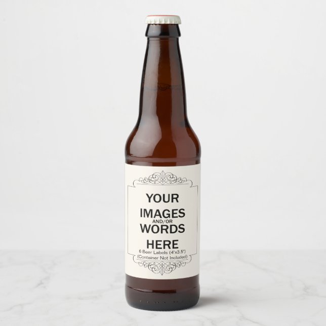 DIY - 6 ETIKETTEN für Bierflaschen (4"x3,5") (Vorderseite)