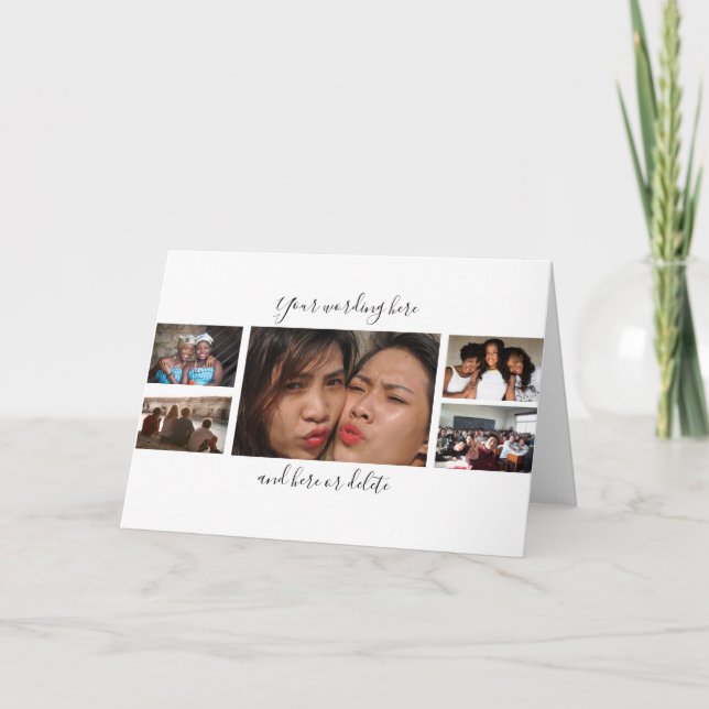DIY 7 Foto Abschluss Freunde Familie maßgeschneide Karte (Vorderseite)