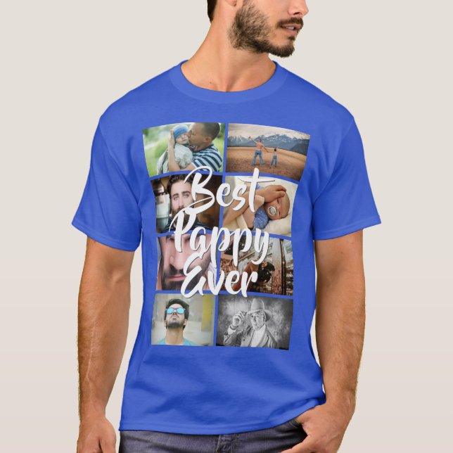 DIY 8 Foto Kollektion Bester Pappy je Foto DIY T-Shirt (Vorderseite)