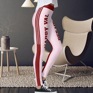 DIY Animal Pet Friends Happy Valentine's Day Pink Leggings