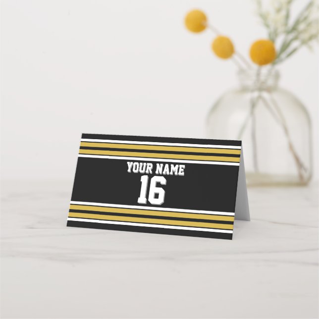 DIY BG Black Gold Team Jersey Name Platzkarte (Vorderseite)