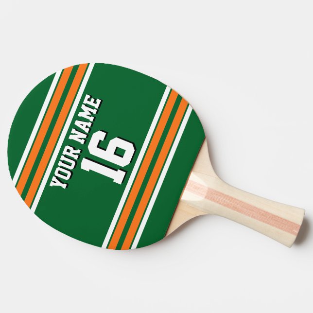 DIY BG Green Orange Team Jersey Name Tischtennis Schläger (Seitenansicht)