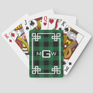DIY BG Griechischer Schlüssel Büffel Karo 3I Waldg Spielkarten
